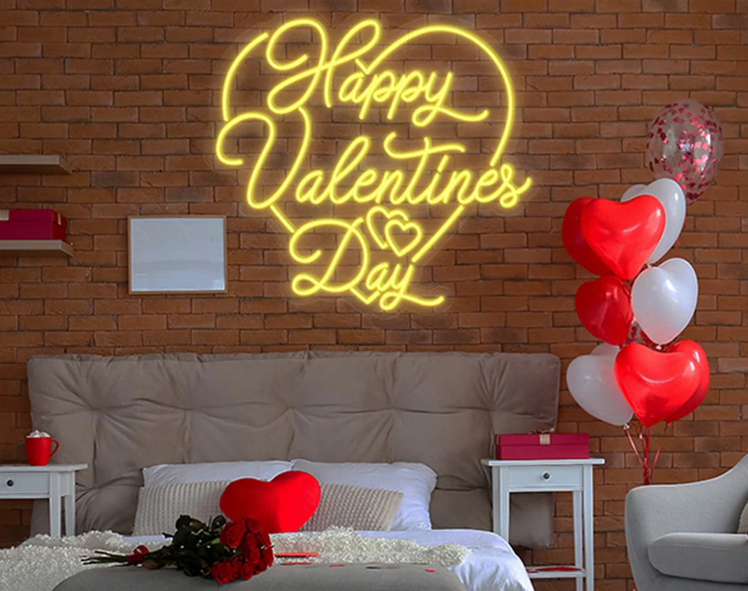 Happy Valentine's Day Neon Sign by LED Neons