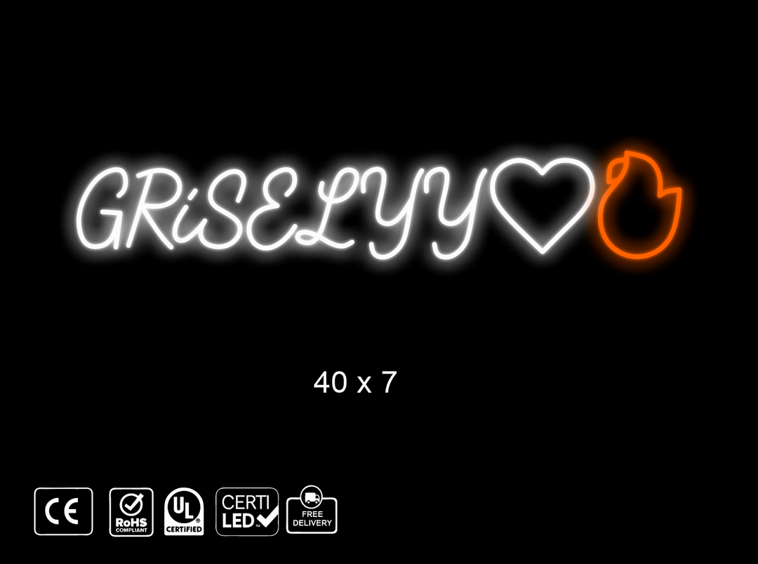 Custom neon sign for Grisely Aguilar
