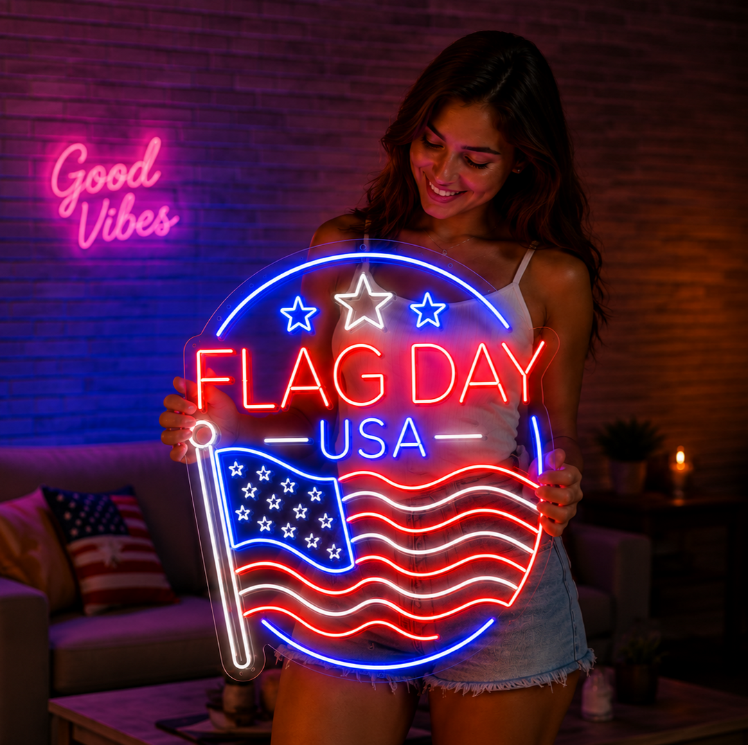 Flag Day Neon Sig