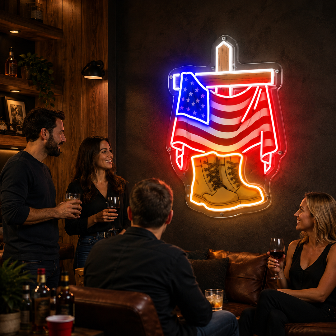 Flag Boots LED Neon Sign