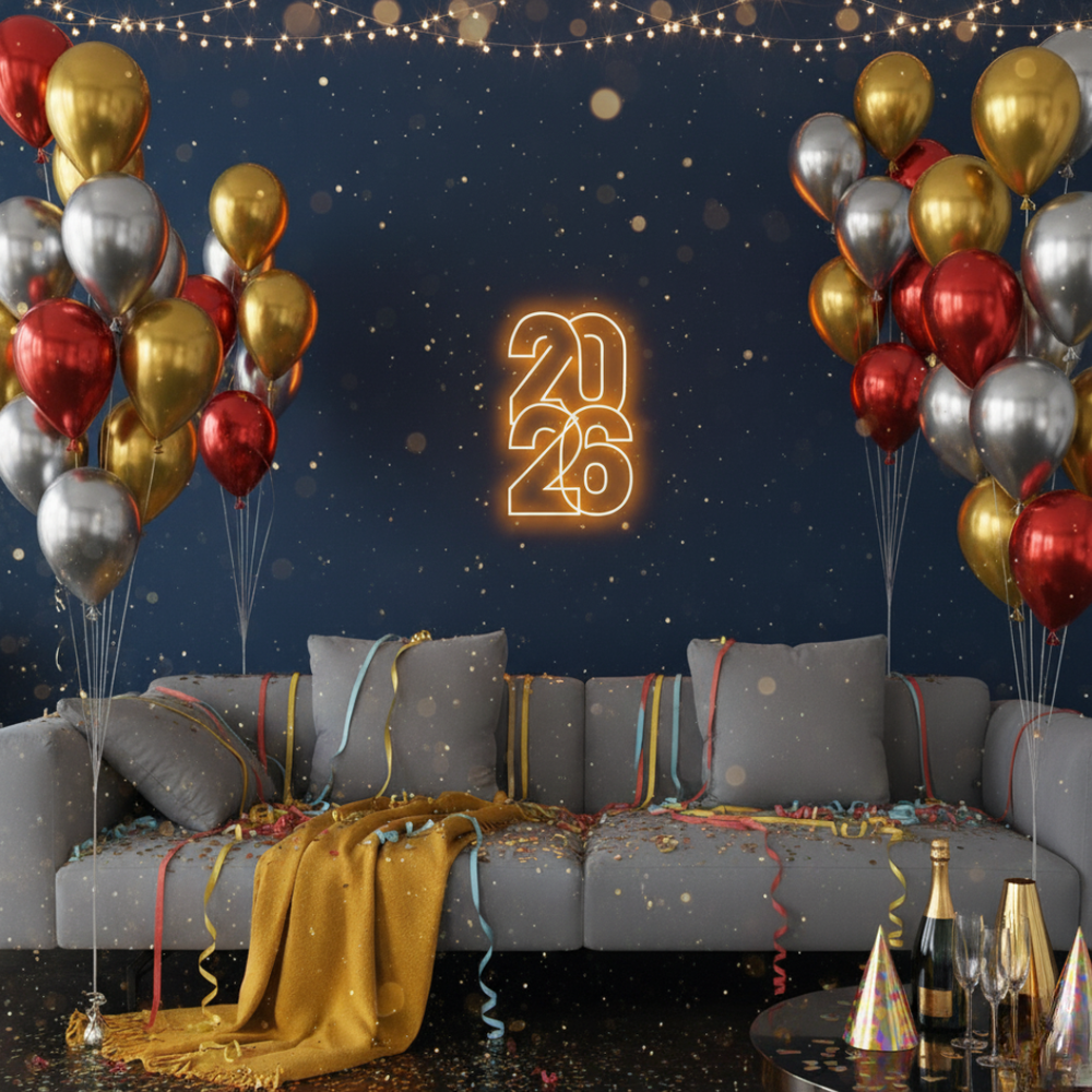 2026 LED Neon Sign by LEDNeons – Bright and festive light décor for New Year celebrations