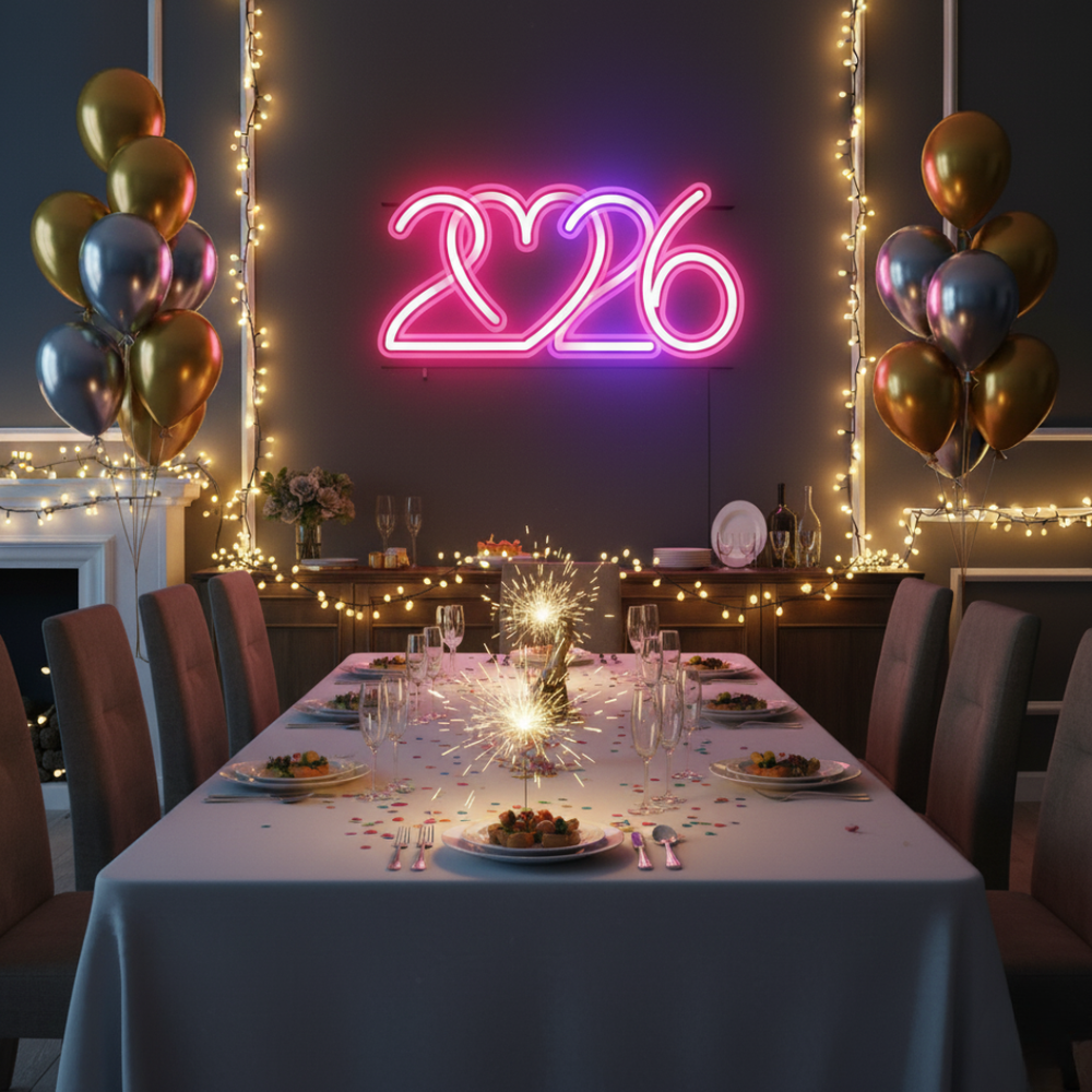 2026 UV Printed Neon Sign by LEDNeons – New Year Party Decorative LED Wall Light