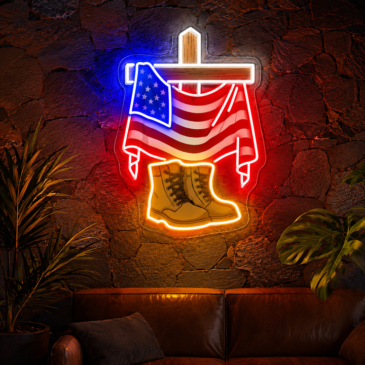 Flag Boots LED Neon Sign