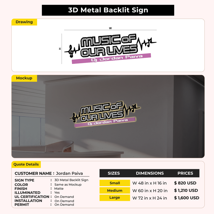 Custom Signs for Jordan Paiva