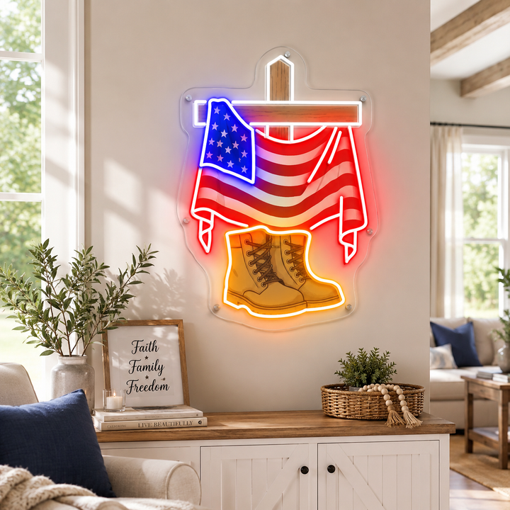 Flag Boots LED Neon Sign