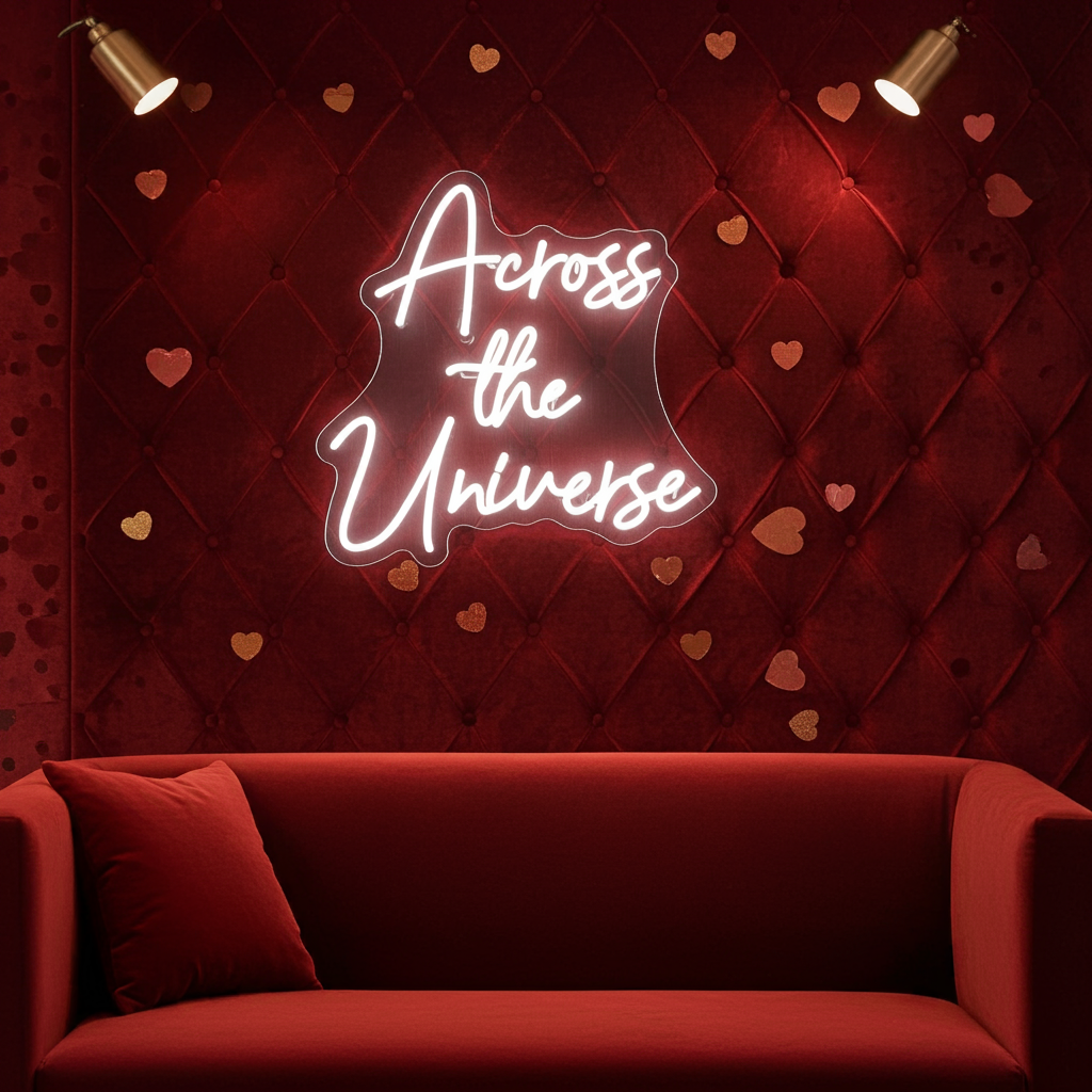 Across The Universe Valentine's Day Neon Sign by LEDNeons - creating a cozy and romantic Valentine’s ambiance.