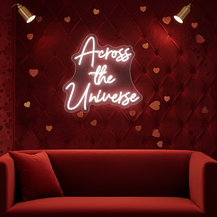Across The Universe Valentine's Day Neon Sign by LEDNeons - creating a cozy and romantic Valentine’s ambiance.