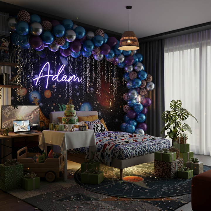 "Adam" Name LED Neon sign by LEDNeons -  glowing brightly on a wall, offering a personalized and stylish decorative accent.