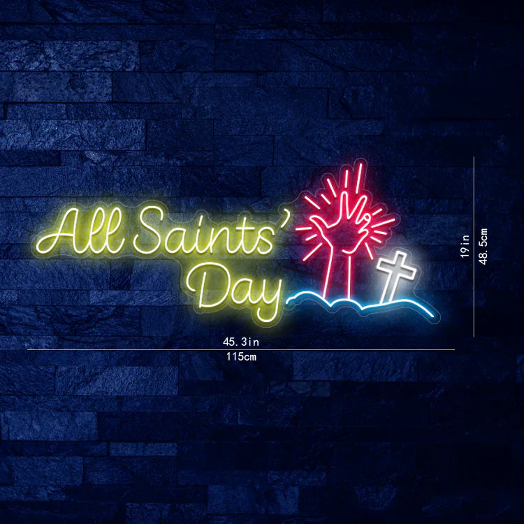 All Saints Day Halloween LED Neon Sign by LEDNeons - glowing decoration for All Saints and Halloween themed events