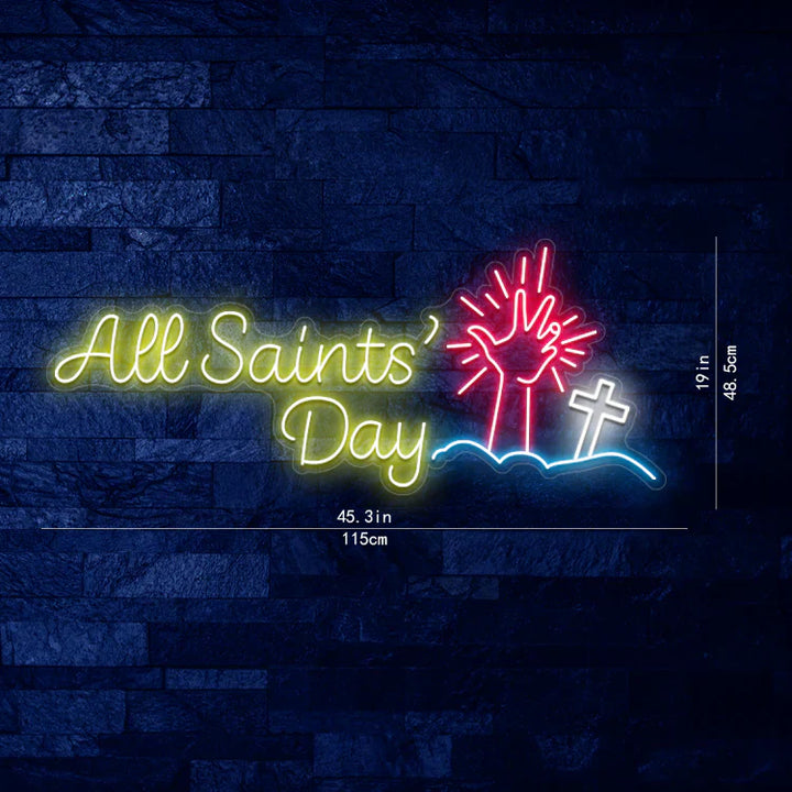 All Saints Day Halloween LED Neon Sign by LEDNeons - glowing decoration for All Saints and Halloween themed events