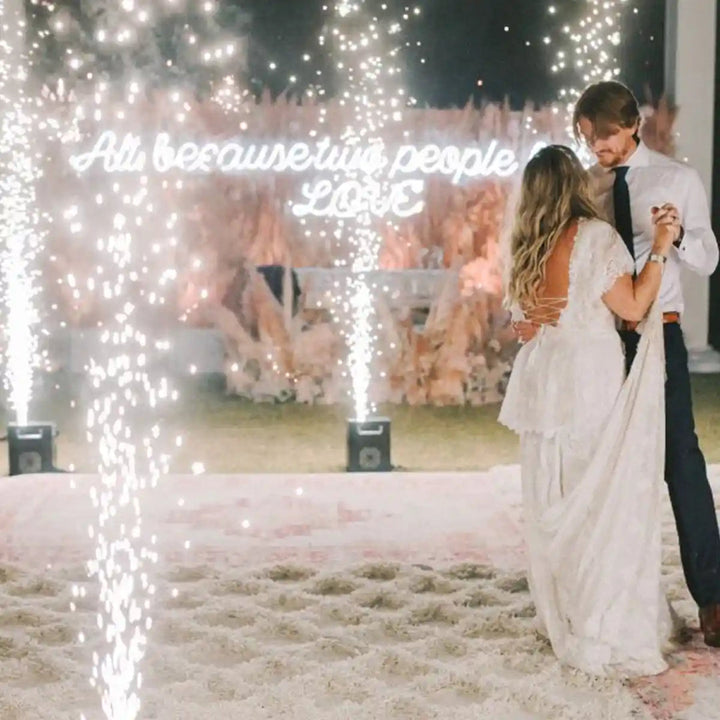  All Because Two People Fell in Love Wedding Neon Sign by LEDNeons - Celebrate your big day with this Glowing Neon Sig.