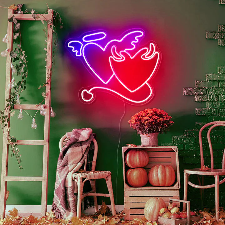 Angel and Devil Halloween LED Neon Sign by LEDNeon's - Transform your space with Halloween LED Neon Sign