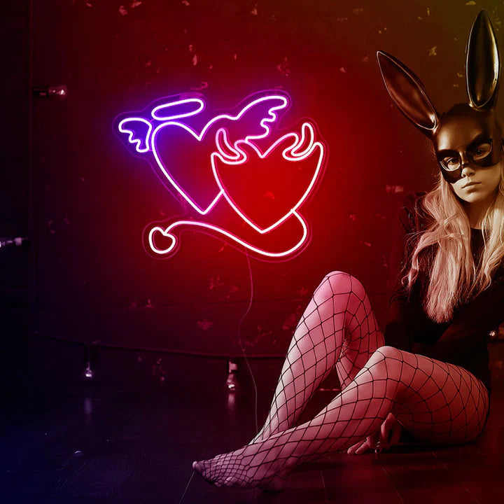 Angel and Devil Halloween LED Neon Sign by LEDNeon's  - Transform your space with Halloween LED Neon Sign