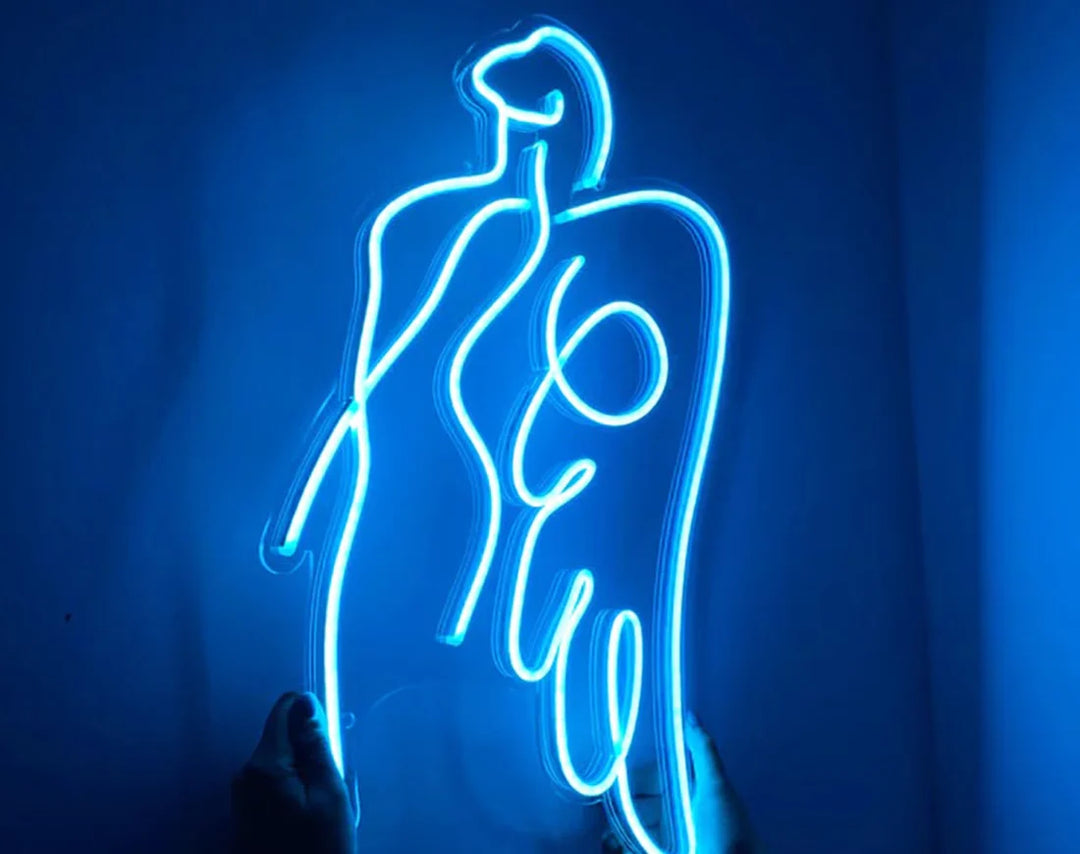 Angel Girl Valentine's Day LED Neon Sign by LEDNeons - Blue