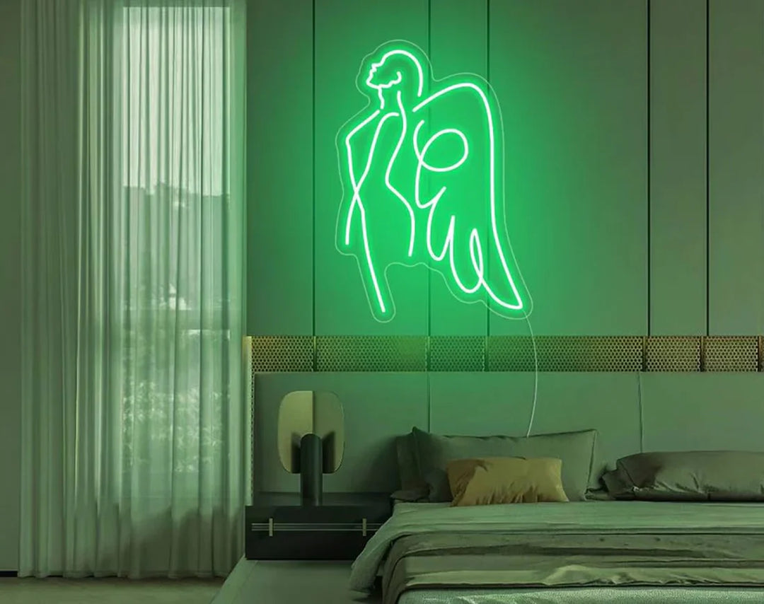 Angel Girl Valentine's Day LED Neon Sign by LEDNeons - Green
