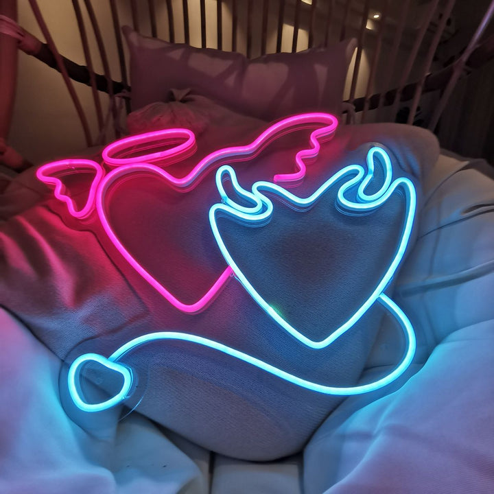 Angel and Devil Halloween LED Neon Sign by LEDNeons 