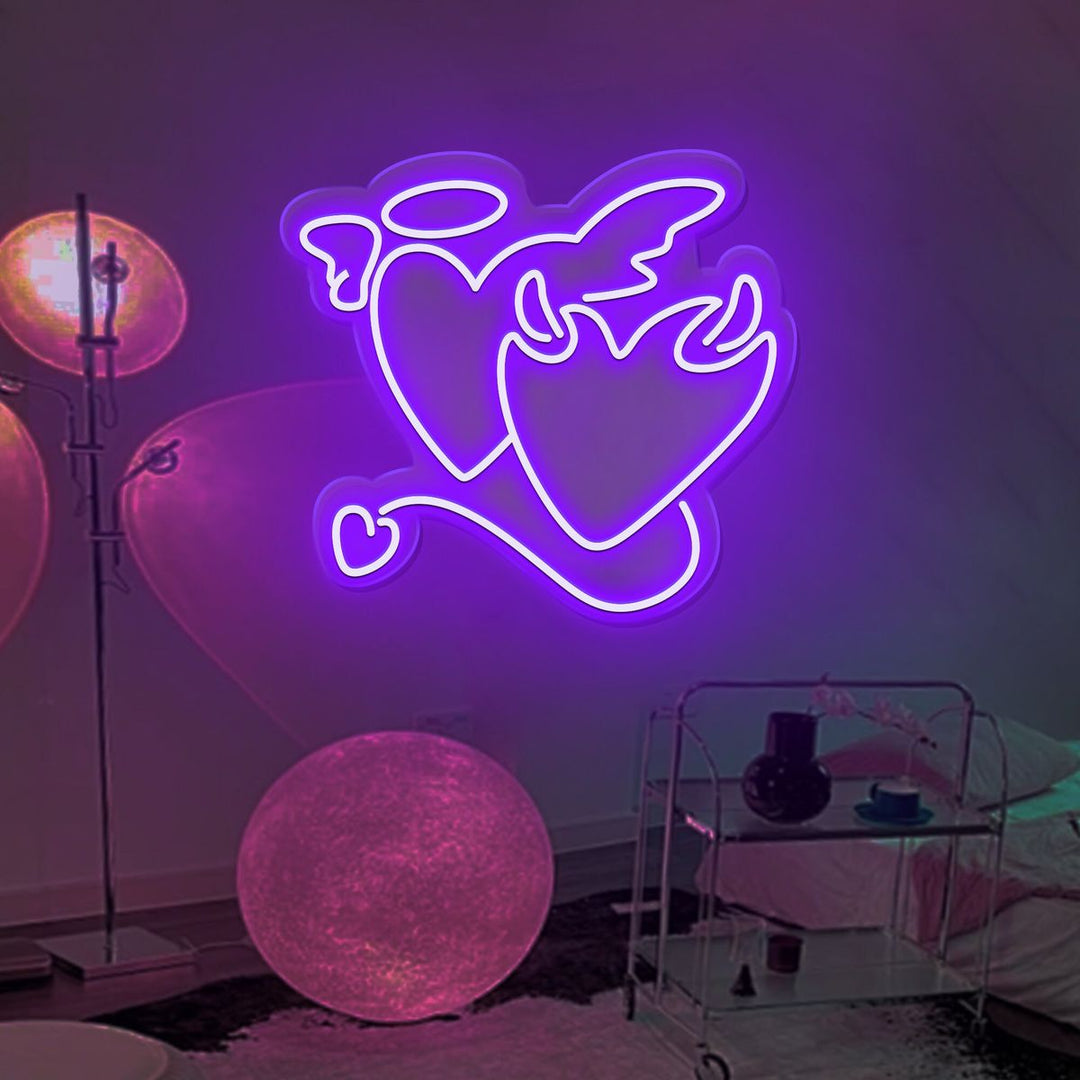Angel and Devil Halloween LED Neon Sign by LEDNeons 