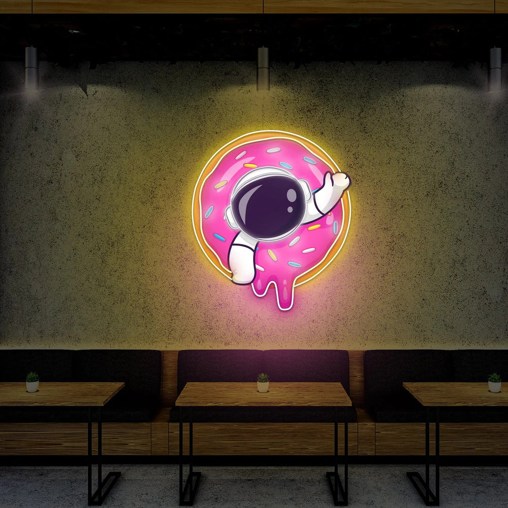 Astro Donut UV Light Neon Artwork by LEDNeons — a playful neon design