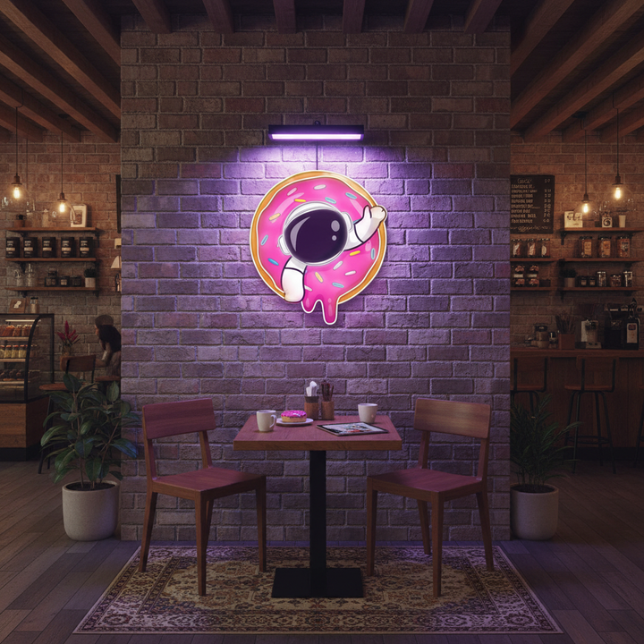 Astro Donut UV Light Neon Artwork by LEDNeons — a playful neon design