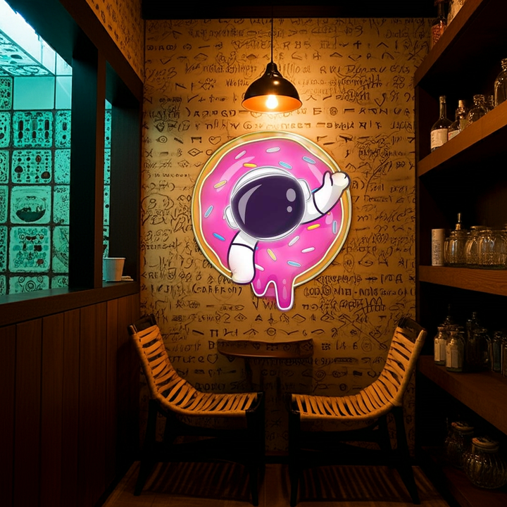 Astro Donut UV Light Neon Artwork by LEDNeons — a playful neon design