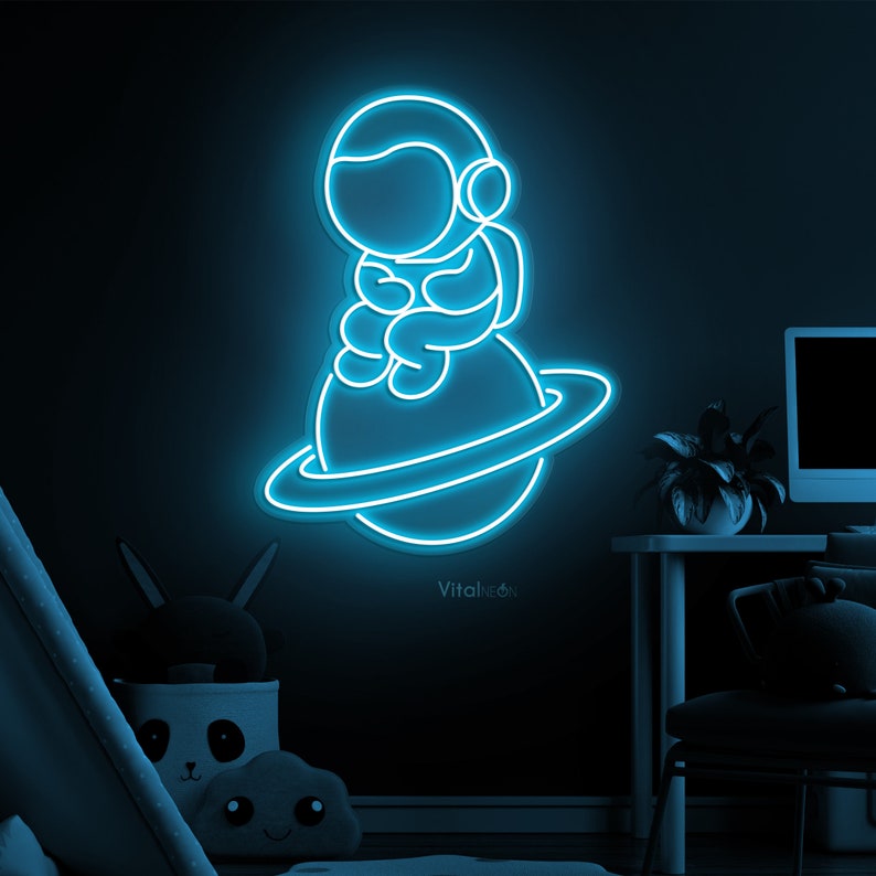 Baby Astronaut UV Art LED Neon Sign by LEDNeons- add a playful touch to your home space with this Glowing Neon Sign 