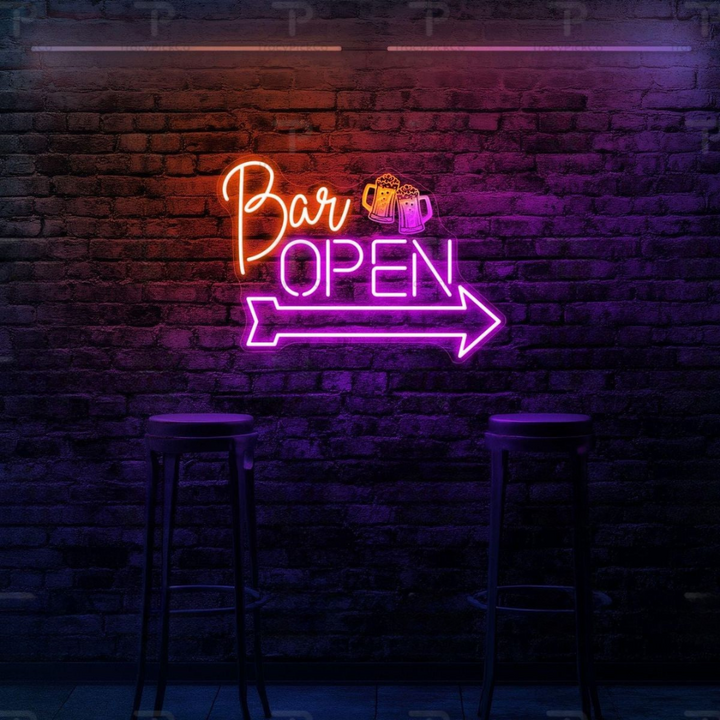 Bar Open Business Neon Sign  by LEDNeons - Bright LED Neon Sign highlighting Bars store front