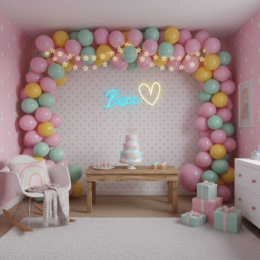 "Bea" name LED Neon sign by LEDNeons  -  glowing on a wall, offering a custom and charming decorative accent.