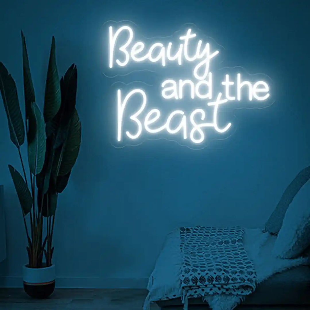 Beauty and Beast Wedding Neon Sign by LEDNeons - Cool white 