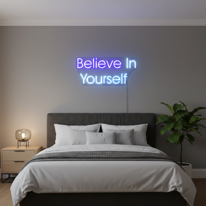 Believe In Yourself Motivational LED Neon Sign by LEDNeons for inspirational home or office décor