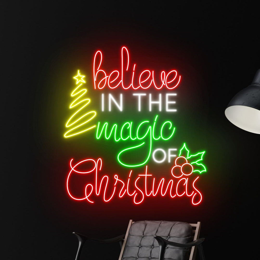Believe in the Magic of Christmas Neon Sign by LEDNeons  - Celebrate the Festive season with this magical Christmas neon sign.