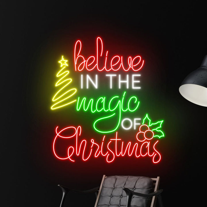Believe in the Magic of Christmas Neon Sign by LEDNeons  - Celebrate the Festive season with this magical Christmas neon sign.