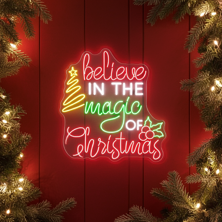Believe in the Magic of Christmas Neon Sign by LEDNeons  - Celebrate the Festive season with this magical Christmas neon sign.