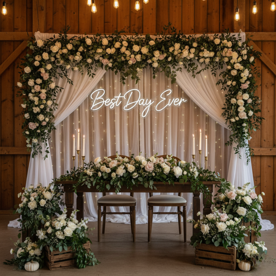Best Day Ever wedding LED Neon Sign by LEDNeons -  Celebrate your big day with this Bright and Glowing Neon Sign.