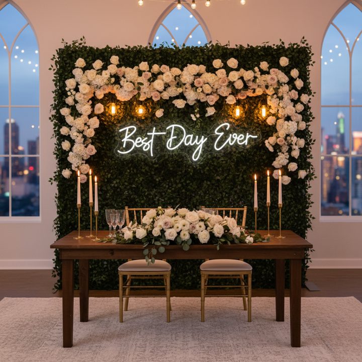 Best Day Ever wedding LED Neon Sign by LEDNeons -  Celebrate your big day with this Bright and Glowing Neon Sign.
