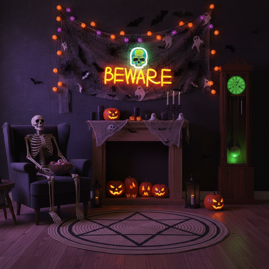 Beware Halloween LED Neon Sign by LEDNeons 