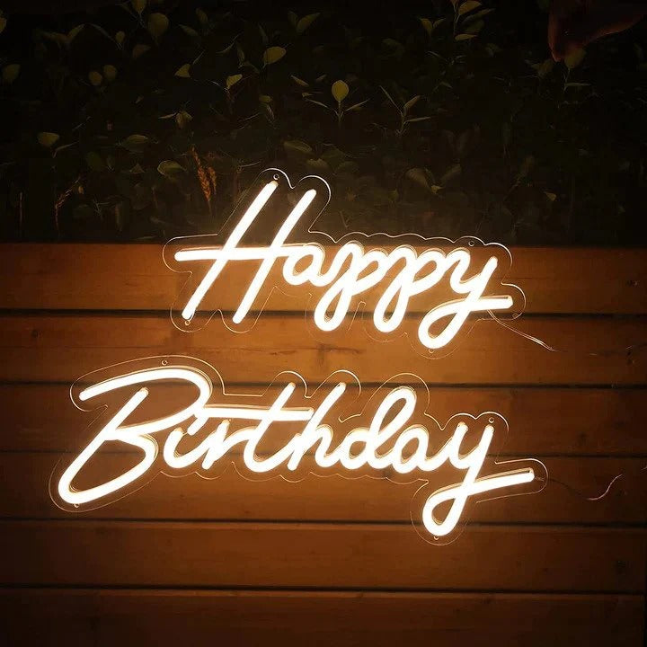 Happy Birthday Neon sign by Ledneons. Celebrate your day with this glowing neon sign.