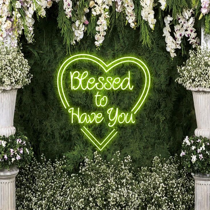 Blessed to Have You Wedding Neon Sign by LEDNeons - Celebrate Your big Day with this glowing Heart shape Neon Sign 