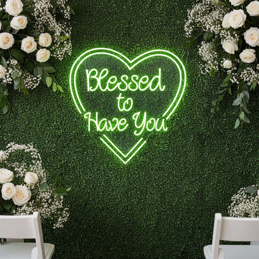 Blessed to Have You Wedding Neon Sign by LEDNeons - Celebrate Your big Day with this glowing Heart shape Neon Sign 