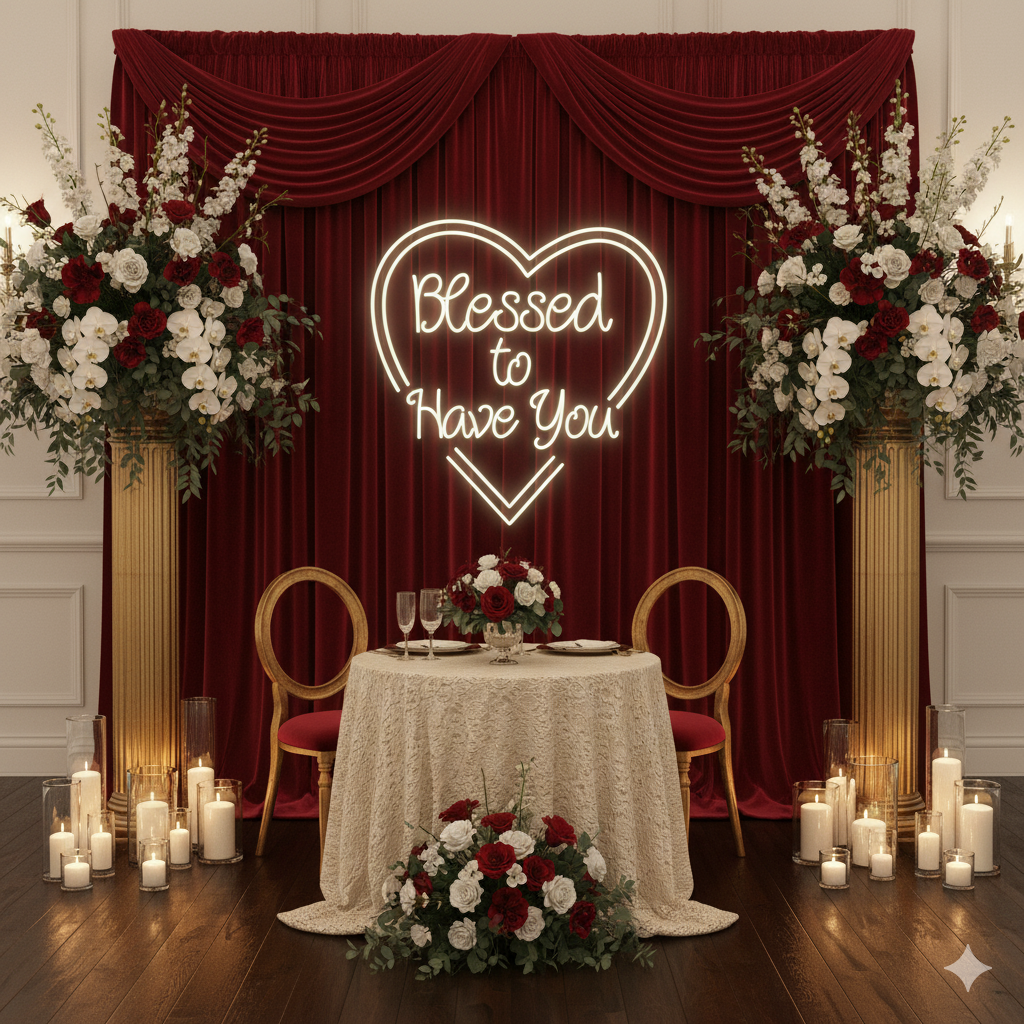Blessed to Have You Wedding Neon Sign by LEDNeons - Celebrate Your big Day with this glowing Heart shape Neon 