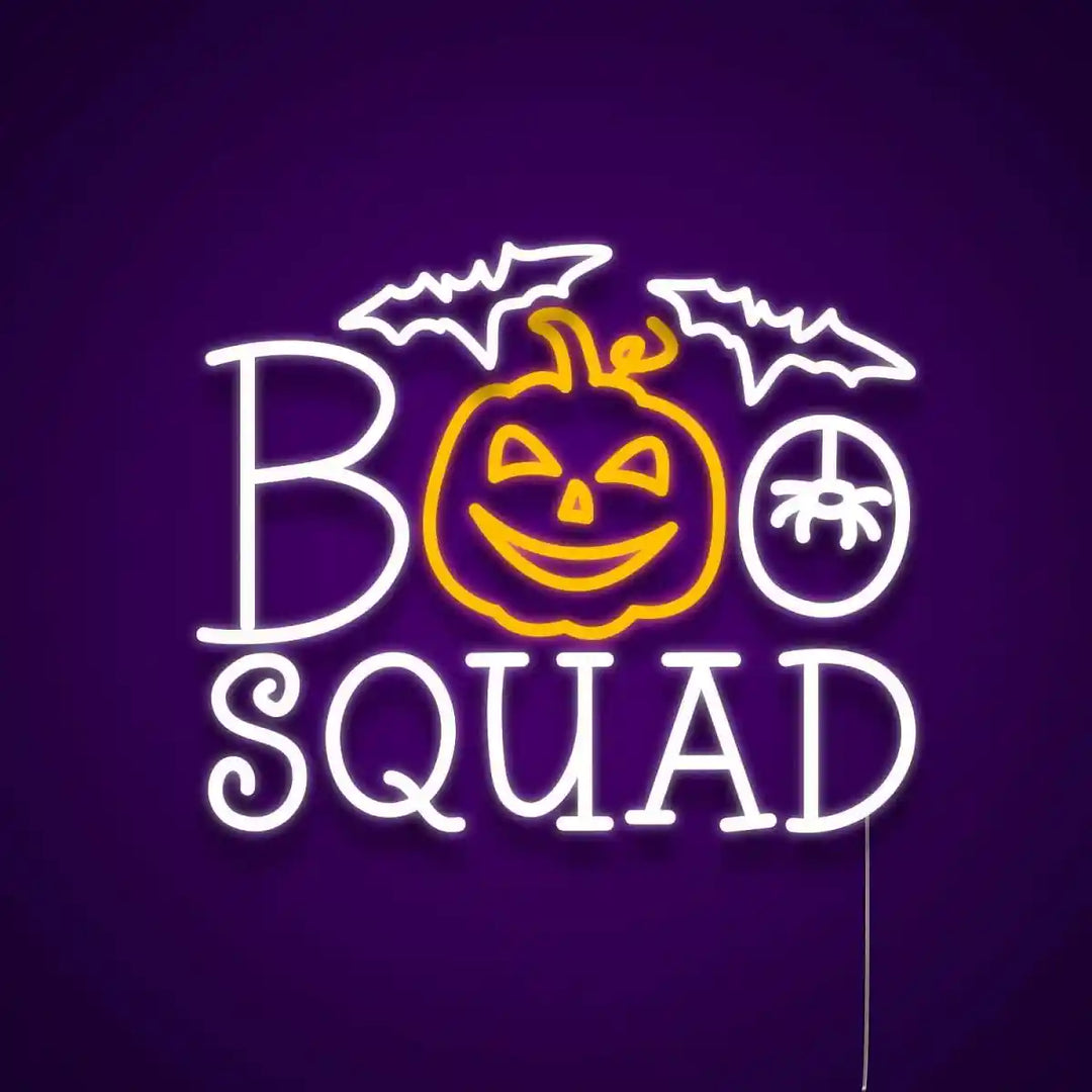 Boo Squad Halloween LED Neon Sign by LEDNeons - Dark Theme