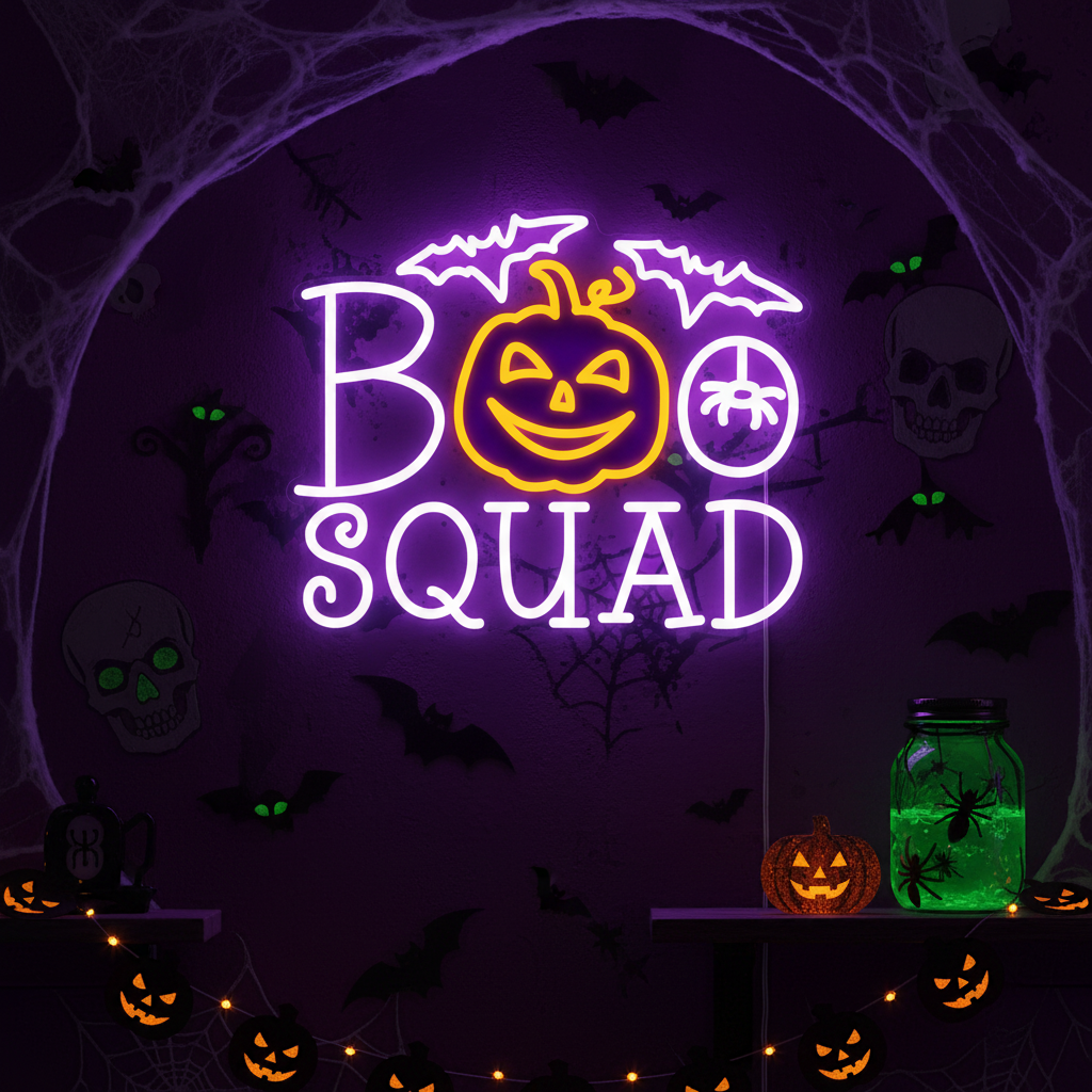 Boo Squad Halloween LED Neon Sign by LEDNeons 