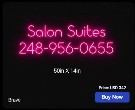CUSTOM NEON SIGN FOR Thebeautystudiosinc