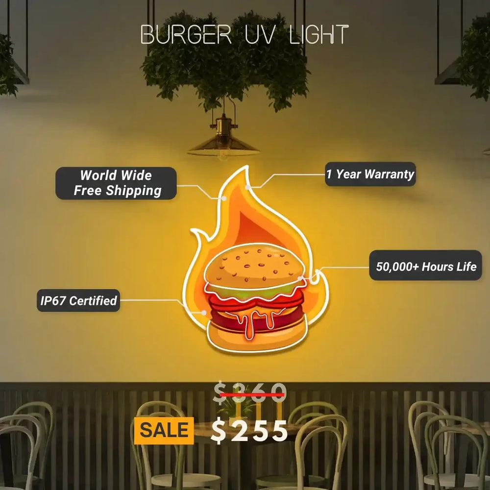 Burger UV Light Benefits by LedNeons.com
