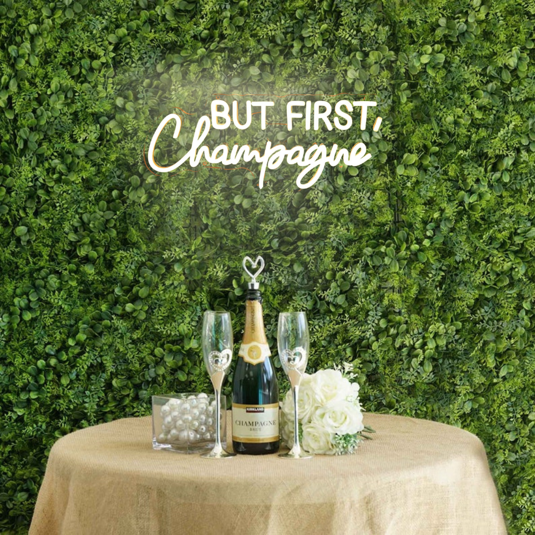 But First, Champagne Wedding LED Neon Sign by LEDNeons - Warm white 