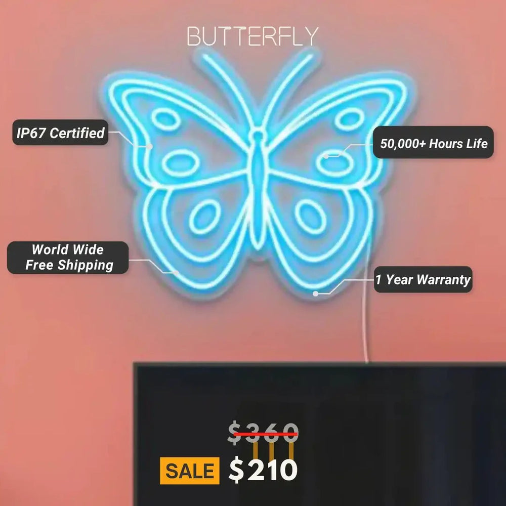 Butterfly Trendy Neon Sign by LEDNeons - Specification