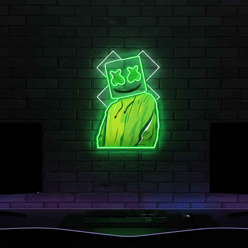Buy X Mask Cartoon UV Art LED Neon Sign by LEDNeons - perfect for modern wall décor and creative spaces.