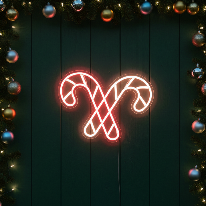 Candy Cane Merry Christmas Neon Sign by LEDNeons - Adding holiday cheer to your space.
