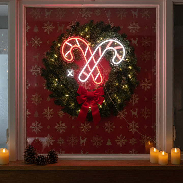 Candy Cane Merry Christmas Neon Sign by LEDNeons - Adding holiday cheer to your space.
