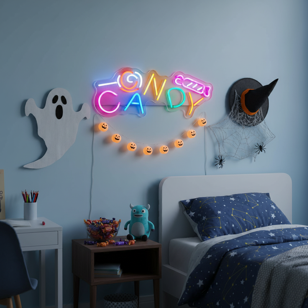 Candy Halloween LED Neon Sign by LEDNeons - with vibrant colors, perfect for Halloween decorations