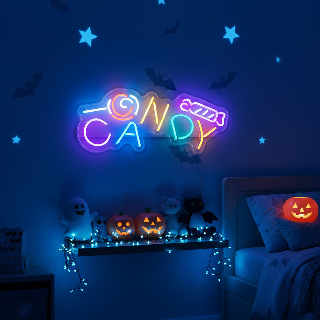 Candy Halloween LED Neon Sign by LEDNeons - with vibrant colors, perfect for Halloween decorations